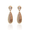Brinco Gotas Duplas com Zircônias e Micro Zircônias Folheado a Ouro 18K