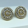 Brinco Pizza G com Micro Zircônias Folheado a Ouro 18K