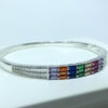 Bracelete Colorido com Micro Zircônias Folheado a Prata