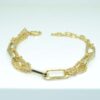 Pulseira Elos e Corrente Folheado a Ouro 18K