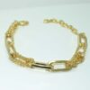 Pulseira Elos e Corrente Folheado a Ouro 18K