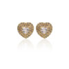 Brinco Coração Zircônias Folheado a Ouro 18K