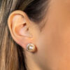 Brinco Pérola e Micro Zircônias Folheado a Ouro 18K